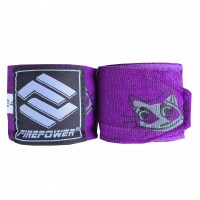Бинты боксерские эластичные Firepower FPHW7 4м Purple Cat