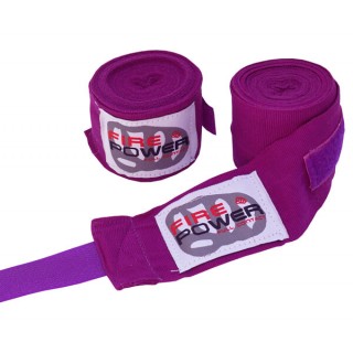 Бинты боксерские эластичные FirePower FPHW2 4,5м Фиолетовые
