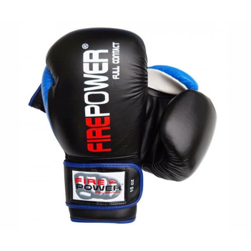 Боксерские перчатки FirePower FPBG9 (12oz) Черные с синим