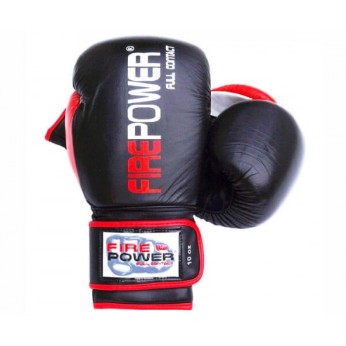Боксерские перчатки FirePower FPBG9 (12oz) Черные с красным