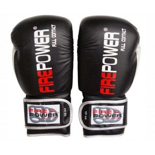 Боксерские перчатки FirePower FPBG9 (12oz) Черные с серебряным