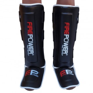 Защита голени и стопы (Щитки) FirePower FPSGA5 (L) Черные с белым