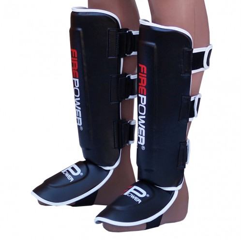 Защита голени и стопы (Щитки) FirePower FPSGA5 (L) Черные с белым