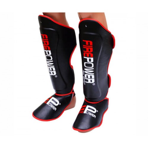 Защита голени и стопы (Щитки) FirePower FPSGA8 (S) Черные с красным
