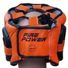 Боксерский шлем с бампером FirePower FPHG6 Черный с оранжевым
