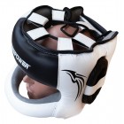 Боксерский шлем с бампером FirePower FPHG6 Черный с белым