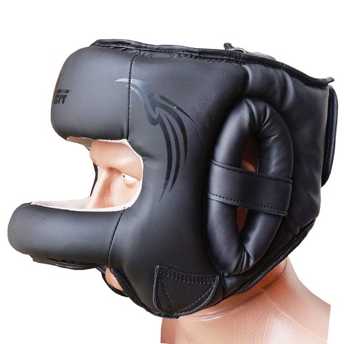 Боксерский шлем с бампером FirePower FPHGA7 (L) Черный матовый