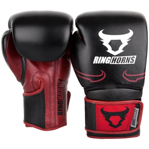 Боксерские перчатки Ringhorns Destroyer Черные с красным (10 oz)