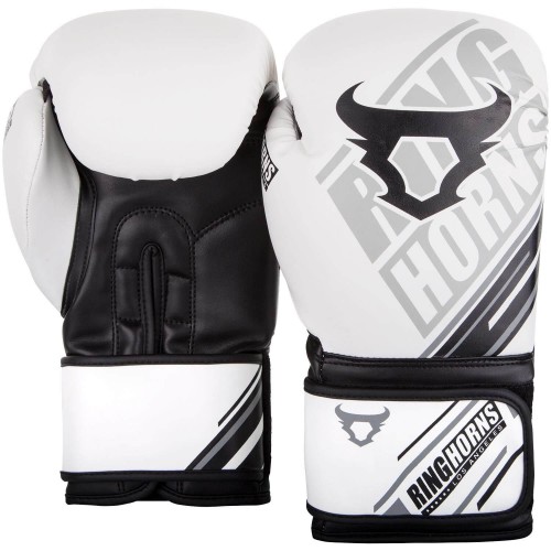 Боксерские перчатки Ringhorns Nitro Белые с черным (16 oz)