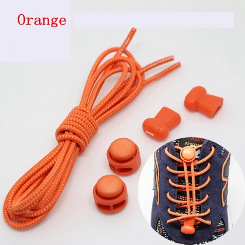 Шнурки (быстрые, ленивые) эластичные круглые , 100см/3мм, пара Firepower Оранжевые