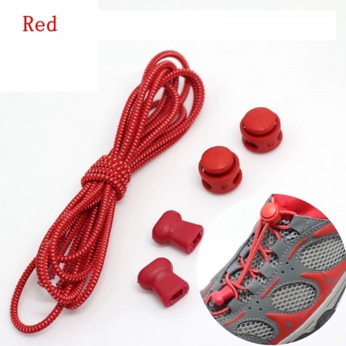 Шнурки (быстрые, ленивые) эластичные круглые , 100см/3мм, пара Firepower Красные