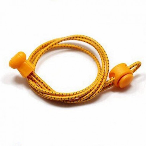 Шнурки  (быстрые, ленивые) эластичные круглые со светоотражающей нитью ,100см/3мм, пара Firepower Темно-желтые