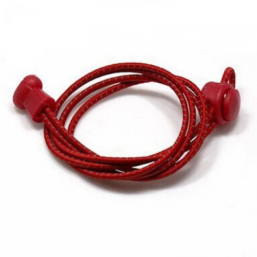 Шнурки  (быстрые, ленивые) эластичные круглые со светоотражающей нитью ,100см/3мм, пара Firepower Красные