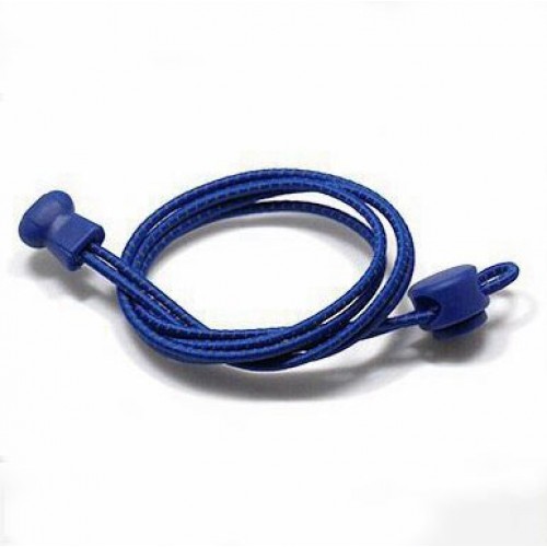 Шнурки  (быстрые, ленивые) эластичные круглые со светоотражающей нитью ,100см/3мм, пара Firepower Синие