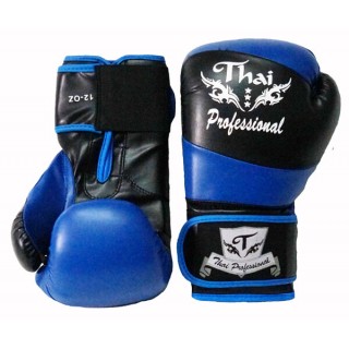 Боксерские перчатки Thai Professional BG7 (10oz) Черные с синим