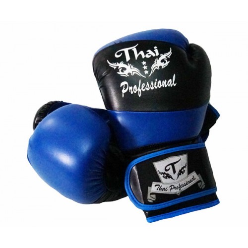 Боксерские перчатки Thai Professional BG7 (12oz) Черные с синим