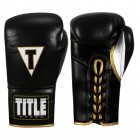 Боксерские перчатки TITLE Boxeo Mexican Leather Lace Training Quatro (14oz) Черные