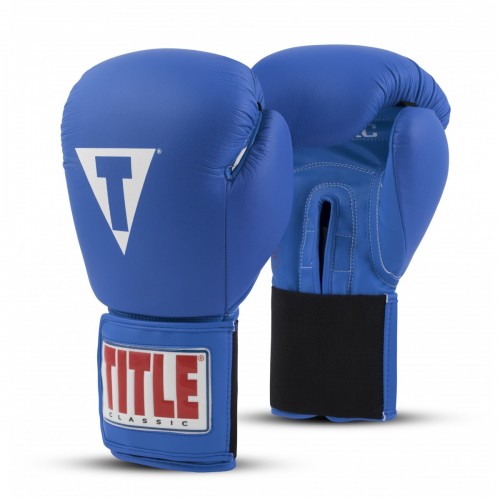 Боксерские перчатки TITLE Classic Originals Leather Training Gloves Elastic 2.0 (16oz) Синие