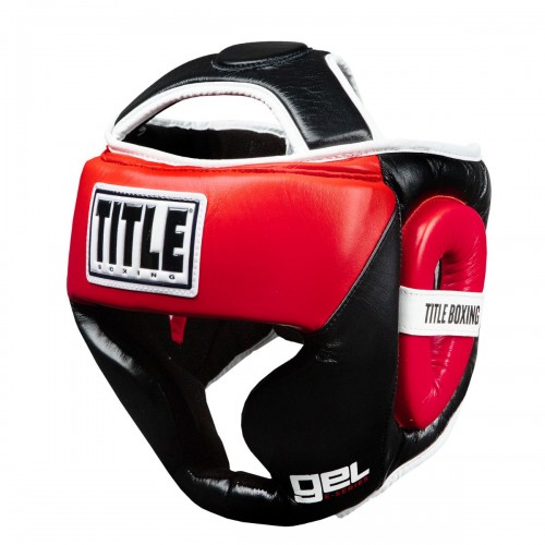 Боксерский шлем TITLE GEL E-Series Full Coverage (L/XL) Черный с красным и белым
