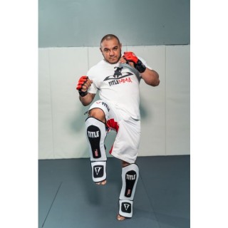 Защита голени и стопы (Щитки) TITLE GEL Elite Pro Shin & Instep Guards (L) Белая с черным