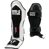 Защита голени и стопы (Щитки) TITLE GEL Elite Pro Shin & Instep Guards (L) Белая с черным