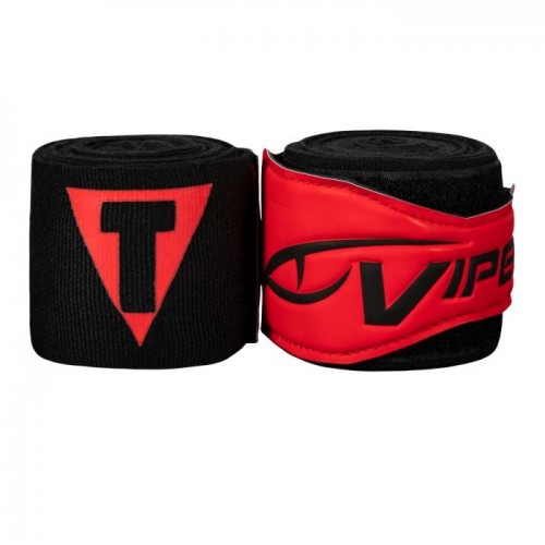 Бинты боксерские эластичные TITLE VIPER Coil 4,5м Черные с красным
