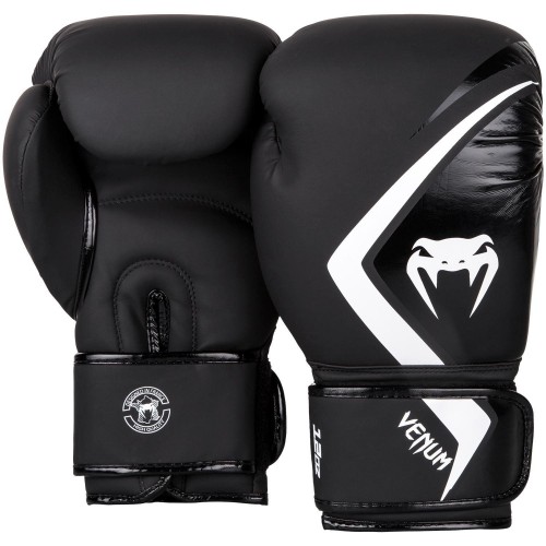 Боксерские перчатки Venum Original Contender 2.0 (10oz) Черные с серым и белым